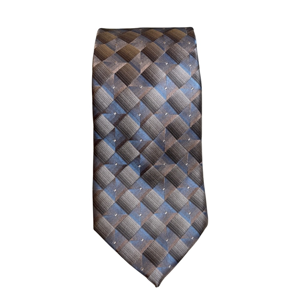 ARROW Men's‎ Necktie Geometric Gray Brown Blue Silk Blend Business Tie